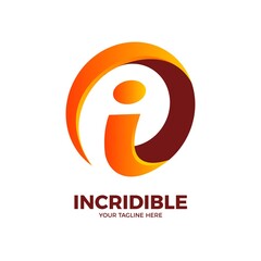 Letter I Digital Media 3D Logo Template