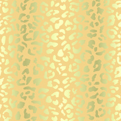 Vector illustration of a leopard. Seamless skins of wild animals with print, gold and yellow background 