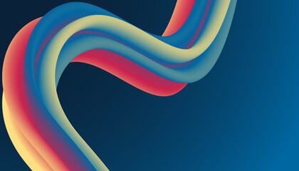 Trendy Simple Abstract Background with Colorful gradient wavy shape. Modern Vector Illustration