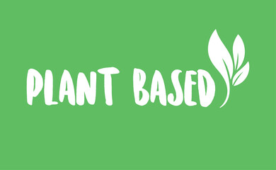 Plant based emblem design. Vegan, veggie, vegetarian food representation.