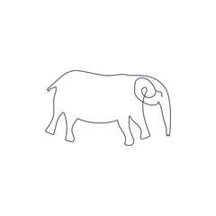 elephant from Cederberg Mountains Cave paintings, one line vector illustration