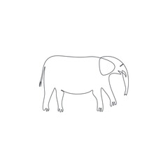 elephant from Cederberg Mountains Cave paintings, one line vector illustration