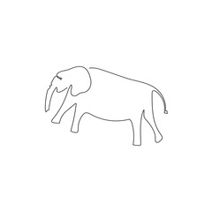 elephant from Cederberg Mountains Cave paintings, one line vector illustration