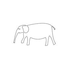 elephant from Cederberg Mountains Cave paintings, one line vector illustration