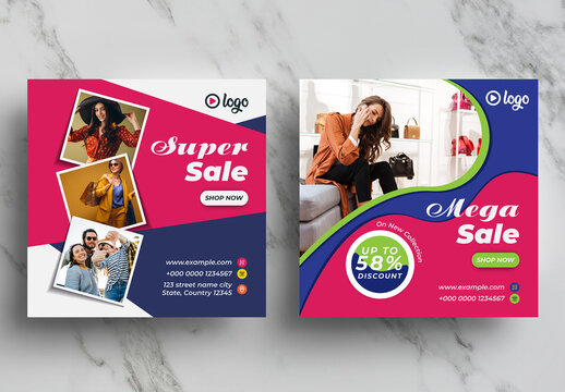 Mega Sale Social Media Layout Pack