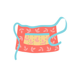 Bright red apron isolated on a white background. Cute vector illustration for clip art.