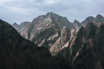 Fototapeta premium Eroded landscape and rock towers in Xinjiang, China
