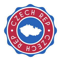 Czechia Badge Map Vector Seal. National Symbol Country Stamp Design Icon Label. 