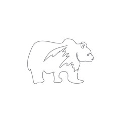 bear one line vector illustration