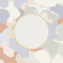 Frame of abstract shapes in delicate nude shades