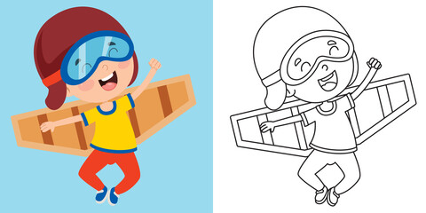 Line Art Drawing For Kids Coloring Page