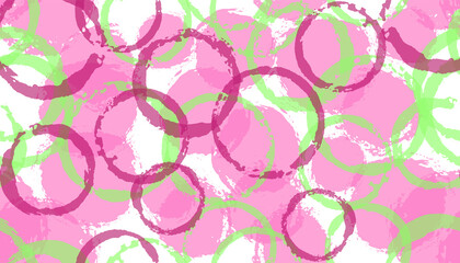 Materiał do szycia Distressed watercolor circles geometry fabric print. Round shape splotch overlapping elements