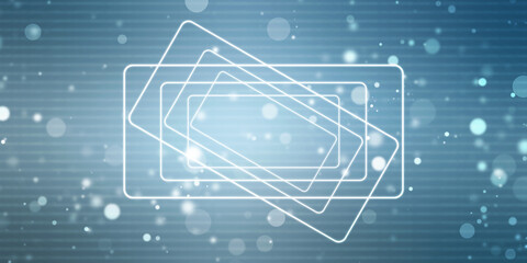 2d illustration Abstract futuristic electronic circuit technology background