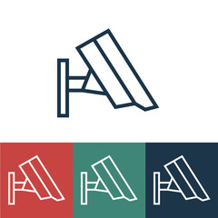 Linear vector icon with camera