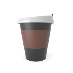 Paper Coffee Cups on white background. Collection 3d Coffee Cup Mockup. 3d Template.