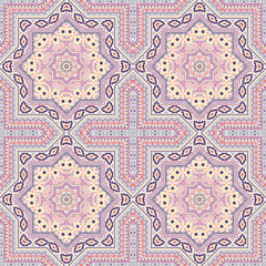 Beautiful moroccan zellige tile seamless ornament. Ethnic geometric vector elements. Linens print design. Stylish moroccan zellige tilework endless pattern. Floor decor graphic design.