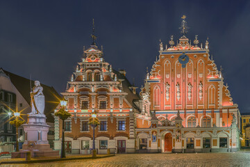 Obraz premium House of the Blackheads - building in old Riga