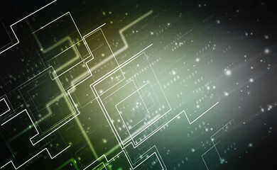 2d illustration Abstract futuristic electronic circuit technology background
