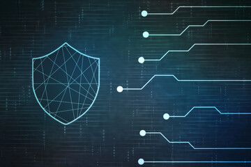 2d illustration Security concept - shield 
