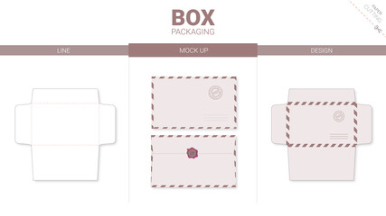 Box packaging and mockup die cut template