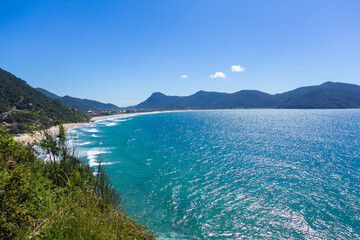 view of the beach from the mountain