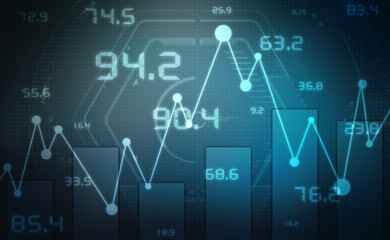 2d rendering Stock market online business concept. business Graph 
