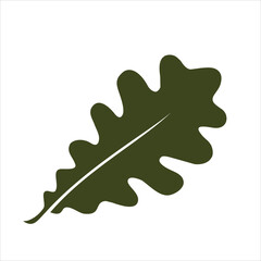 oak leaf flat style icon design isolated on white background.