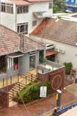 Window with raindrops.