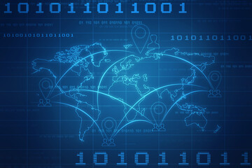 2d illustration world map abstract background
