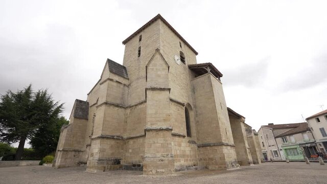 Back of the Romanesque Church of the Holy Trinity at Coulon, Poitevin village, South of France