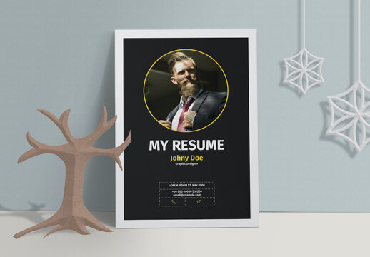 Resume Layout with Grey Accent