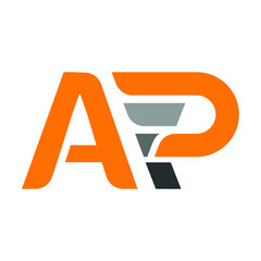 AP letters abbreviation logo concept