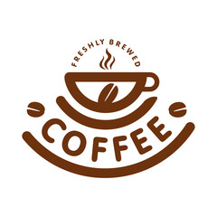 Coffee cup vector logo design template. Vector coffee shop labels.