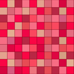 seamless abstract pattern with the image of squares of the same size in red-pink shades for interior decoration and prints on fabric and ceramics