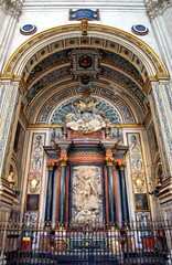 Fototapeta na wymiar View of the elaborate architecture inside the Santa Maria de la Encarnacion Cathedral Granada, Andalusia, Spain