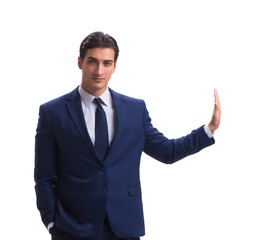 Young businessman isolated on white background
