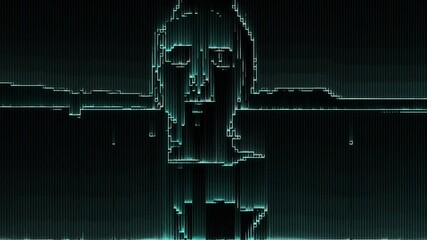 person dissolves into the digital ocean - Powered by Adobe