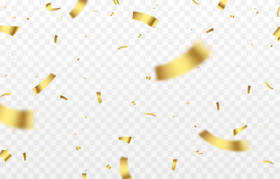 Golden Confetti PNG Transparent Images Free Download, Vector Files