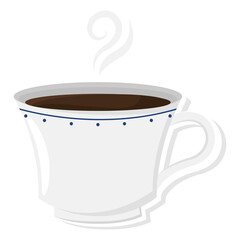 Hot coffee cup with steam - Vector illustration