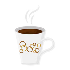 Hot coffee cup with steam - Vector illustration