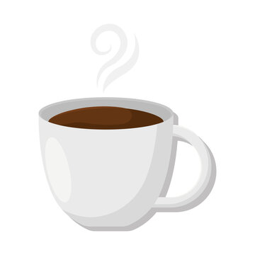 Hot coffee cup with steam - Vector illustration