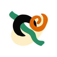 Minimalist abstract nature art shapes collection. Pastel color doodle for fashion design, summer season or natural concept. Modern hand drawn shape decoration. Vector illustration