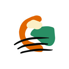 Minimalist abstract nature art shapes collection. Pastel color doodle for fashion design, summer season or natural concept. Modern hand drawn shape decoration. Vector illustration