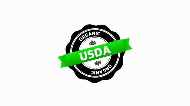 Green icon. Logo, icon, label. Organic, bio, eco symbol. Natural product. Vegetarian healthy food. Organic, bio, eco symbol. Natural product. Motion graphic.