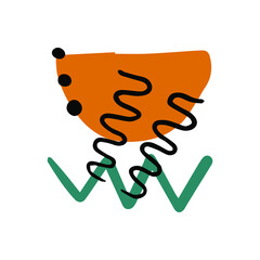 Cute vector abstract shape, boho nursery clipart. Hand drawn doodle illustration.Vector illustration