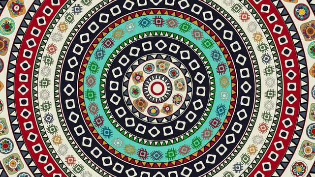 Decorative rotating Aztec icon in endless loop