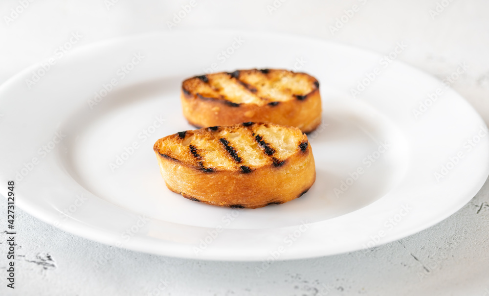 Wall mural slices of toasted bread