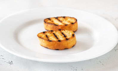 Slices of toasted bread