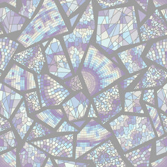 Vector seamless mosaic art pattern. Art background.