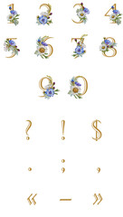 Numbers Wildflowers Alphabet classic vintage delicate Flowers Bouquets font
